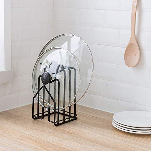 SUNIFCON - Soporte para tabla de cortar, bandeja de cocina, bandeja de cortar, soporte para platos de cocina, bandeja de hornear, encimera plana, acero, 12,5 x 14,5 x 21,5 cm, color negro