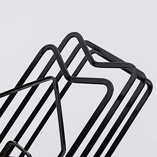 SUNIFCON - Soporte para tabla de cortar, bandeja de cocina, bandeja de cortar, soporte para platos de cocina, bandeja de hornear, encimera plana, acero, 12,5 x 14,5 x 21,5 cm, color negro