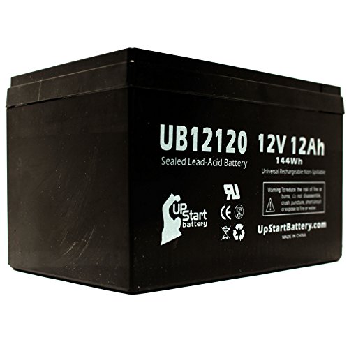 Sunrise Medical Guardian Trek 3 - Batería de repuesto para UB12120 (12 V, 12 Ah, 12000 mAh, terminal F1, AGM, SLA) (incluye 4 adaptadores de terminal F1 a F2)