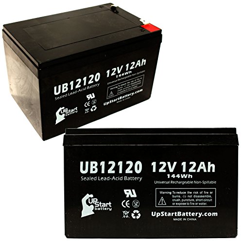 Sunrise Medical Guardian Trek 3 - Batería de repuesto para UB12120 (12 V, 12 Ah, 12000 mAh, terminal F1, AGM, SLA) (incluye 4 adaptadores de terminal F1 a F2)