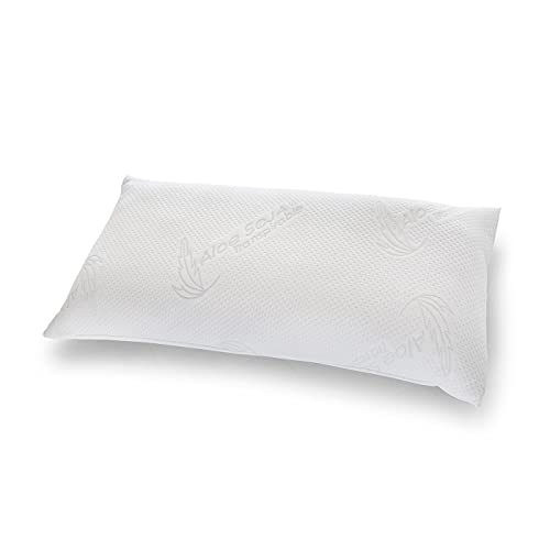 Supercolchón® - Almohada Viscoelástica Aloe Soja, Traspirable, Antialérgica, con Aloe Vera. Fabricada en España. (70x40 cm)