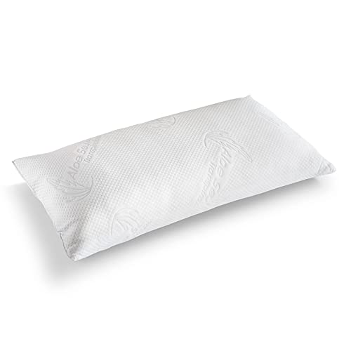 Supercolchón® - Almohada Viscoelástica Aloe Soja, Traspirable, Antialérgica, con Aloe Vera. Fabricada en España. (70x40 cm)