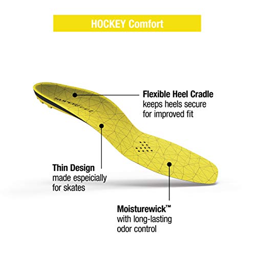 Superfeet Hockey Comfort, Plantillas Unisexo, Amarillo, E (42-44 EU)