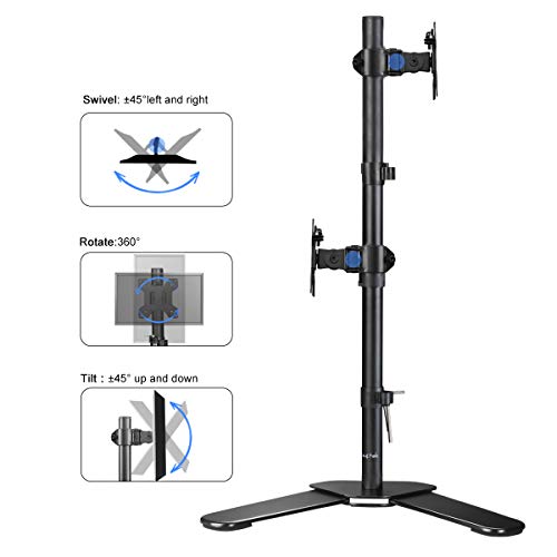 suptek Soporte Monitor para 2 Monitores, Soporte Monitor para 13-27 Pulgadas LED/LCD Soporte Monitor Mesa hasta10KG de Cada Brazo, VESA 75/100 ML6802