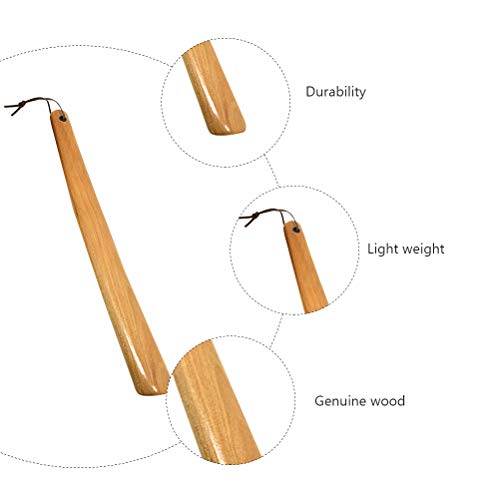 SUPVOX Cuerno de zapato de madera con mango largo levantador de zapatos para hombres y mujeres (Burlywood)
