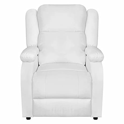 Susany Sillón de Masaje Eléctrico Sillón Masaje Relax Reclinable Respaldo y Reposapiés Regulables para Salón Oficina Piel Sintética Blanca
