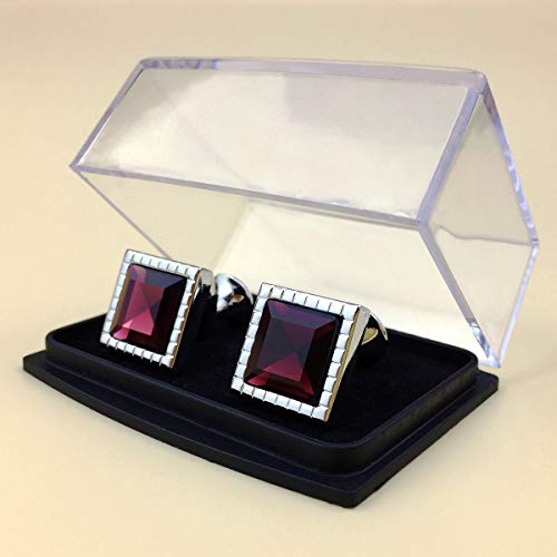 S&W SHLAX&WING DE LOS HOMBRES Stud Gemelos Morado Plateado Zircon Gemelos Plaza