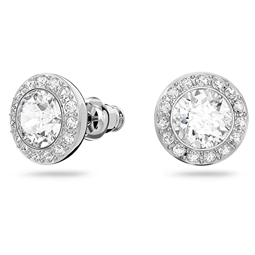 Swarovski Pendientes Angelic, blanco, Baño de Rodio