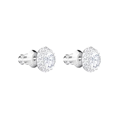 Swarovski Pendientes Angelic, blanco, Baño de Rodio