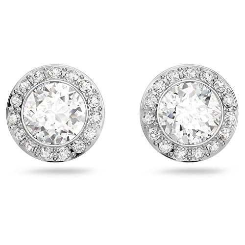 Swarovski Pendientes Angelic, blanco, Baño de Rodio
