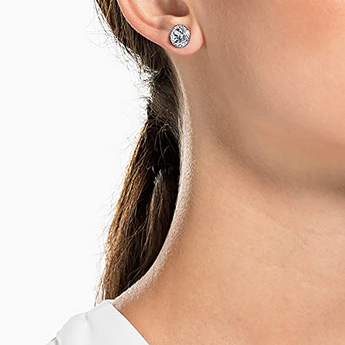 Swarovski Pendientes Angelic, blanco, Baño de Rodio