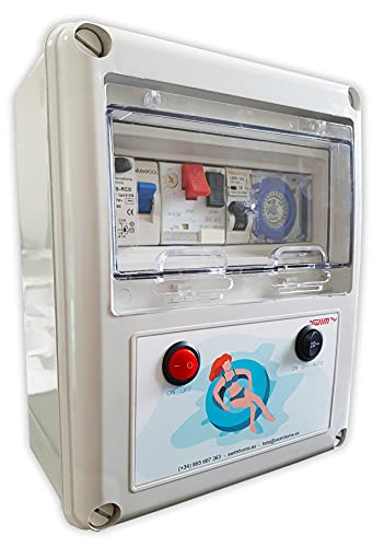Swimhome Cuadro Eléctrico para Piscina, Compacto con Guardamotor y Transformador 50W (1CV (4-6,3A))