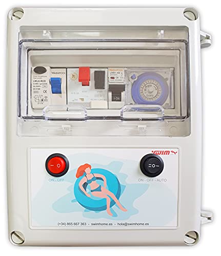 Swimhome Cuadro Eléctrico para Piscina, Compacto con Guardamotor y Transformador 50W (1CV (4-6,3A))