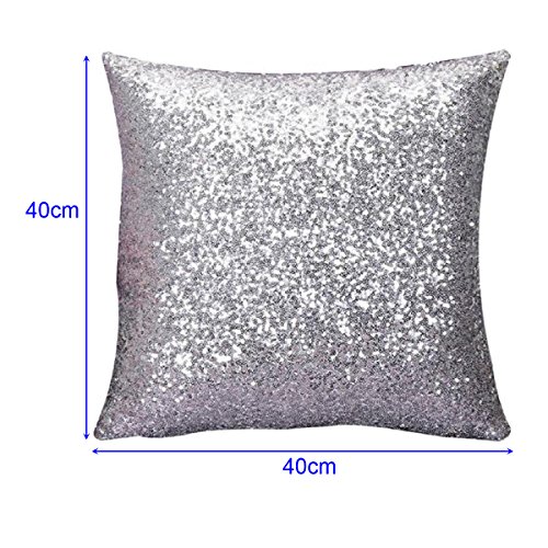 SwirlColor Fundas Cojin Lentejuelas Sofa Fundas de Cojin 40x40 para Home Cafe Decoración 2 Fundas Almohada