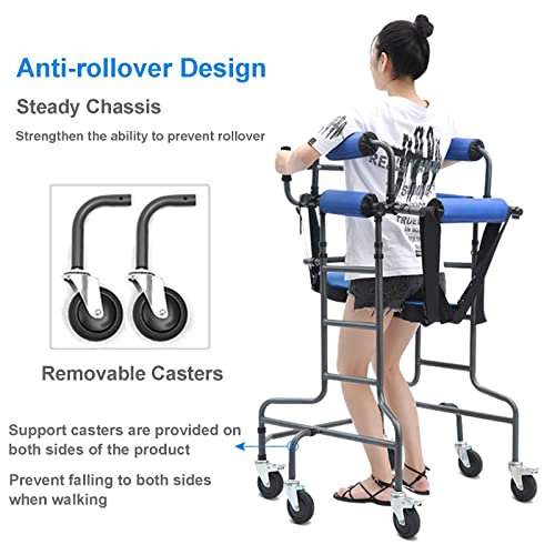 SXNYC Andador para Ancianos Estrecho, Andador Vertical con Asiento para Discapacitados, Andador Médico Portátil con Altura Ajustable