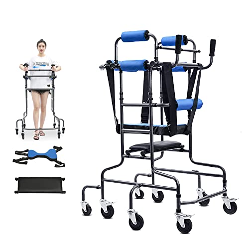 SXNYC Andador para Ancianos Estrecho, Andador Vertical con Asiento para Discapacitados, Andador Médico Portátil con Altura Ajustable
