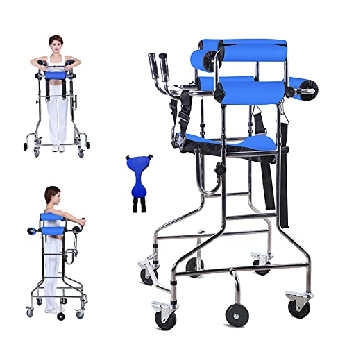 SXNYC Andadores para Ancianos con Asiento, Andador con Andador Plegable de Pie para Trabajo Pesado con Asiento y Ruedas, Altura Ajustable