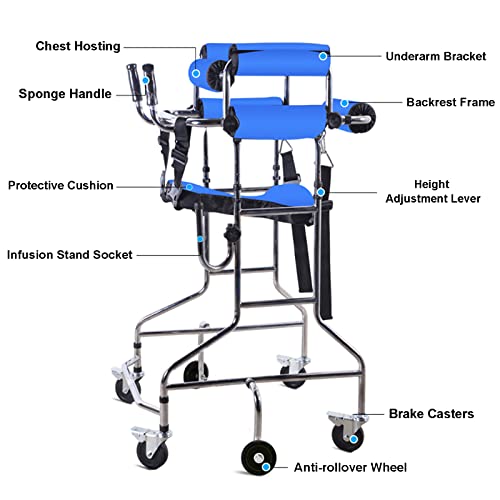 SXNYC Andadores para Ancianos con Asiento, Andador con Andador Plegable de Pie para Trabajo Pesado con Asiento y Ruedas, Altura Ajustable