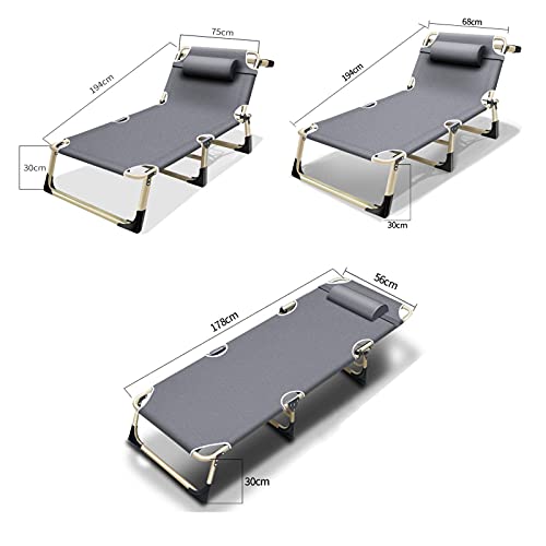 Sywlwxkq Sillón reclinable Plegable Pesado Tumbona de Exterior de Gravedad Cero, Cama Plegable Ajustable Cama Individual portátil Simple Cama de acompañante de Hospital, sillón reclinable p