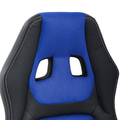 T-LoVendo TY-GRC61-Blue Silla Gaming Oficina Racing Escritorio Videojuegos Sillon Gamer Despacho, Azul Negro