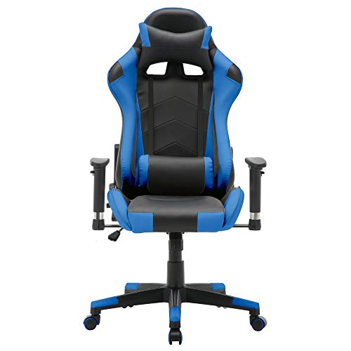 T-LoVendo TY-OC-RC1-BLUE Silla Gaming Oficina Racing Sillon Gamer Despacho Profesional Videojuegos PC