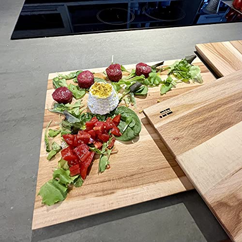 Tabla de cortar profesional de madera grande de cocina – 100% fabricada en Italia en madera de haya rectangular 40 x 30 x 2 cm con acabado al óleo