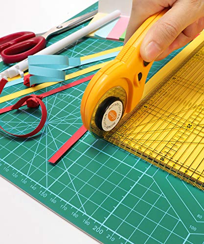 Tabla de Corte, Cutting Mat, Ahsado Alfombrilla de corte, Base de corte A3 doble cara auto curación para Costura y Manualidades, Esterilla para corte, autocurativa, 45 x 30 cm en Verde