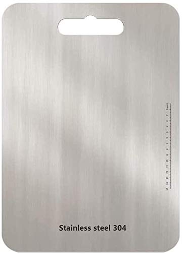 Tabla de corte de acero inoxidable 304, sin BPA, corte de cocina sostenible para báscula Tabla de carnicero para carne, queso, servicio pesado, tablas de corte tapete antideslizante (46 * 30cm)