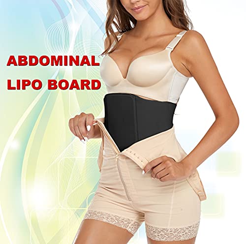 Tablero abdominal 360 Lipo Foam Ab Board Post Cirugía Liposucción Cintura Envoltura del vientre Junta para Recuperación Lipo (Negro, Talla Única Cintura 24"-33")