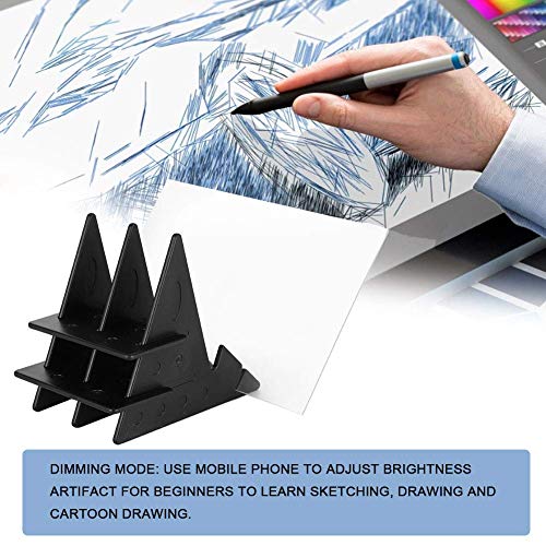 Tablero de dibujo de rastreo, Tablero de dibujo óptico, IP65 Tablero de dibujo de rastreo impermeable Pintura Escritura Boceto Reflexión Espejo con soporte, para Estudiantes Artistas (7inch)