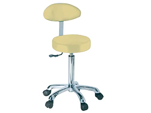 Taburete con respaldo, Beige, para Studio Medico, dentista, podologo, esteticista.