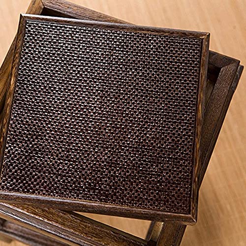 Taburete de madera maciza taburete cuadrado tienda zapato taburete sofá taburete banco cuadrado chino casa banco cuadrado (color: marrón)