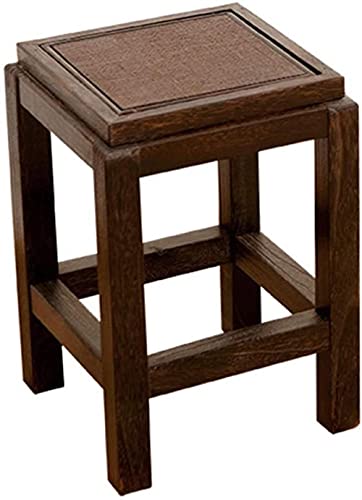 Taburete de madera maciza taburete cuadrado tienda zapato taburete sofá taburete banco cuadrado chino casa banco cuadrado (color: marrón)