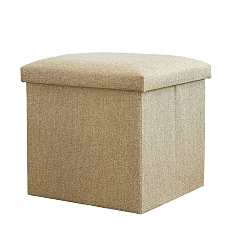 Taburete para cambiar zapatos Puerta de la casa Tienda de ropa Cama Pie Sofá Taburete Caja de almacenamiento Cuadrado Almacenamiento largo Taburete pequeño Puede sentarse (color: beige, size: 31x31x31