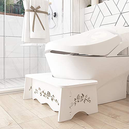 Taburete para Inodoro, Taburete WC Antiestreñimiento Taburete Fisiológico de Baño Taburete de Baño Blanco, para Contra Hemorroides Estreñimiento Colon Irritable Flatulencias