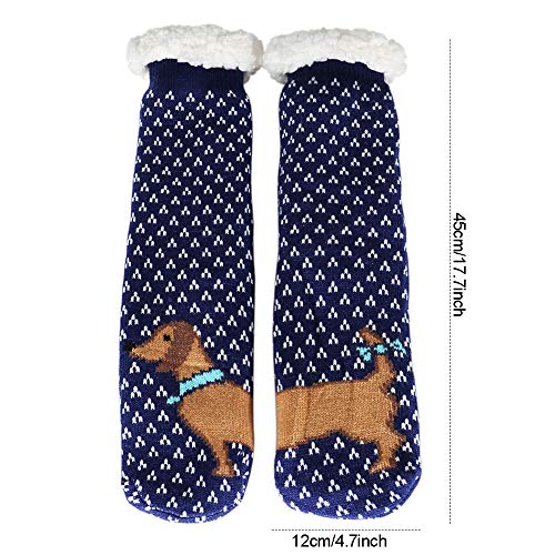 Tacobear Mujeres Gruesos lana calcetines de piso casa abrigados animal calcetines de mujeres antideslizantes calcetines de alfombra Zapatillas de casa para Mujer