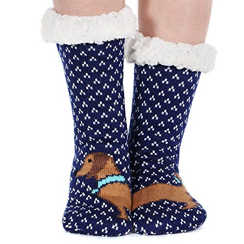 Tacobear Mujeres Gruesos lana calcetines de piso casa abrigados animal calcetines de mujeres antideslizantes calcetines de alfombra Zapatillas de casa para Mujer