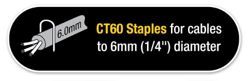 Tacwise 1094 Blanca y de Puntas Divergentes CT-60/10mm, Caja de 5 x 1,000 Grapas para Cables de Color CT60/10mm, 10 mm