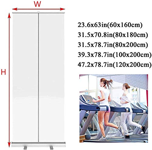 TAIDENG Bandera enrollable portátil para uso hospitalario, divisor de pie libre para hospital, película transparente de PVC de aluminio transparente (tamaño: 100 x 200 cm)