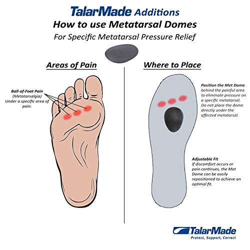 talarmade Superficie adiciones | metatarso Cúpulas | Targeted Puntera Alivio del Dolor para Specific Zona | Compatible con Superficie de Microfibra talarmade Plantillas