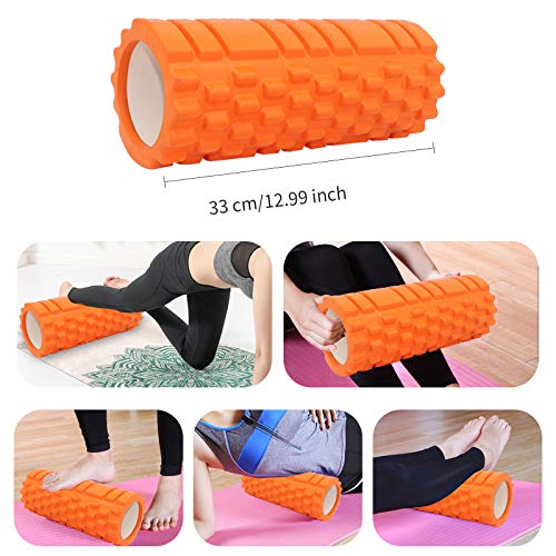 Tallgoo Juego de rodillos de espuma 6 en 1, rodillo muscular, rodillo de espuma para entrenamiento de los músculos y terapia del dolo