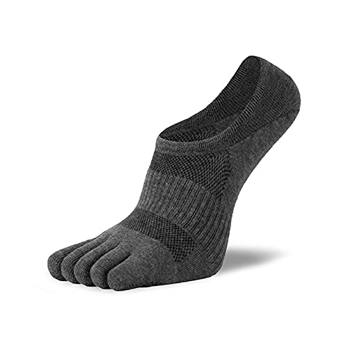 Taloit Calcetines ortopédicos de compresión para hombre con forro de corte ultra bajo con pestaña de gel de tela transpirable, puntera dividida, calcetines de cinco dedos