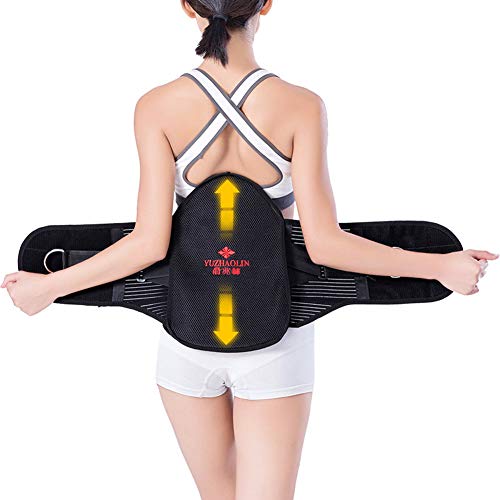 TANGIST Soporte Lumbar Cinturón,Apoyo Lumbar Transpirable De Malla Paneles Doble Dolor De Alivio Tablero Extraíble (Size : L)