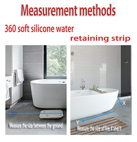 Tapón de Agua del Baño,Umbral de Ducha Plegable Presa de Agua,Tira de Retención de Impermeable Autoadhesiva,Barrera de Ducha para Separación Húmeda y Seca,80CM