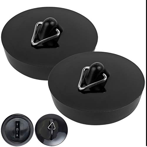 Tapones universales, Juego de 2, de Fregadero, de Cocina, para Desagües de 1-3/4", Ø 45.5 a 42 mm, PVC, Tapón de Drenaje para Fregadero de Cocina y Baño, Tapones para bañeras, drain stopper plug