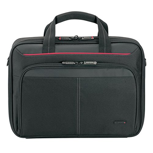 Targus Classic Clamshell Maletín para portátil de 12 - 13,4", bolsa de hombro con correa acolchada, maletín para ordenador con compartimentos internos - Negro, CN313