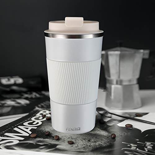 Taza de Viaje，Termo,Termo de Café Matraz de Acero Inoxidable Aislado Diseño a Prueba de Fugas Para Bebidas Frías y Calientes Bebidas té Café Agua 510