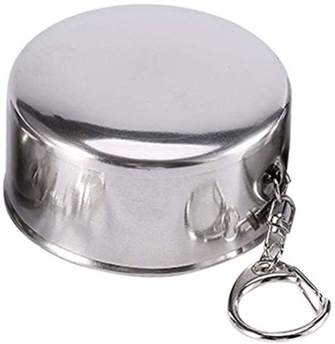 Taza Plegable de Acero Inoxidable 150ML/250ML, Taza De Metal Superior Bebida Apilable Viaje Al Aire Libre Taza Plegable Telescópica Camping Senderismo Botella Plegable Taza Contenedores (150ML)
