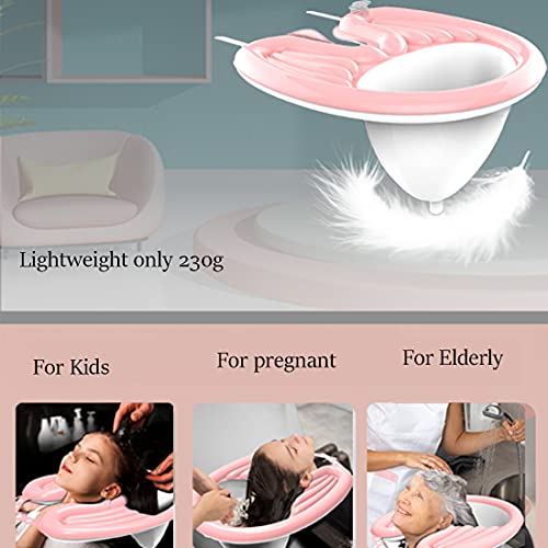 Tazón de champú inflable, bandeja portátil para lavar el cabello para la cabecera y en la cama, lavabo ligero para ancianos, discapacitados