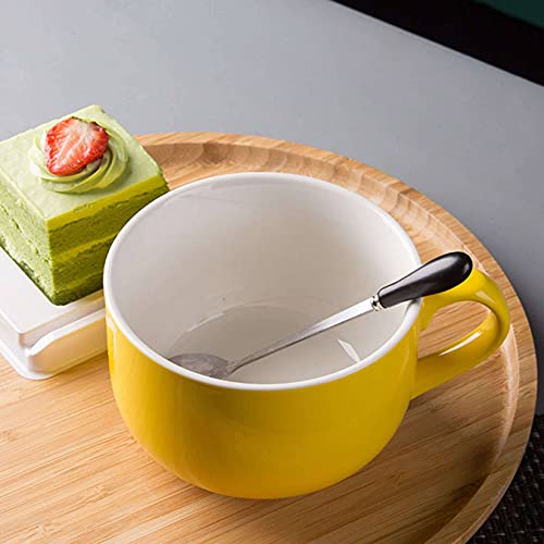 Tazones De Sopa De Cerámica Taza De Café Grande, Tazas De Sopa Con Asa Apto Para Microondas Y Lavavajillas Para Cereal Postre Ensalada Té Leche Avena-azul marino-750ML/25.4oz